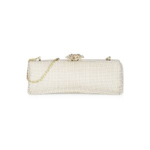 Women's Crystal Flower Clutch - Silver
