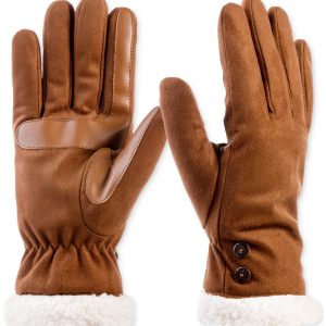 Isotoner Signature Women's Microsuede Water-Repellent Gloves - Cognac