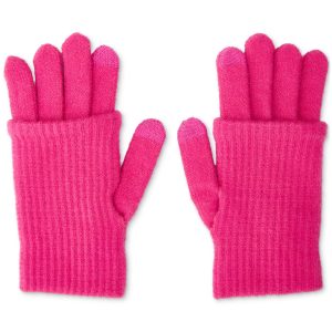 Steve Madden Women's Cozy Touchscreen Gloves, Created for Macy's - Pink