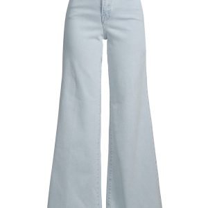 Women's Flared Good Waist Palazzo Jeans - Indigo - Size 0