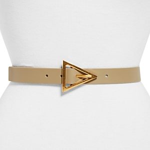 Bottega Veneta Women's Triangle Buckle Leather Belt