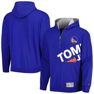 Men's Tommy Jeans Royal Golden State Warriors Bernard Half-Zip Hoodie - Royal