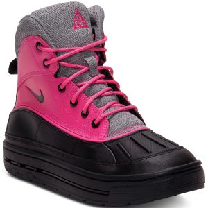 Nike Big Girls' Woodside Boots from Finish Line - PINK FOIL/BLK/COOL GREY