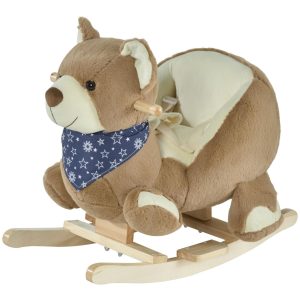 Indoor Childrens Swaying Bear Animal Chair Play Toy for Kids - Brown
