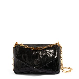 H.o.w We Are Splendid Novelty Shoulder Crossbody Bag - Black sequin