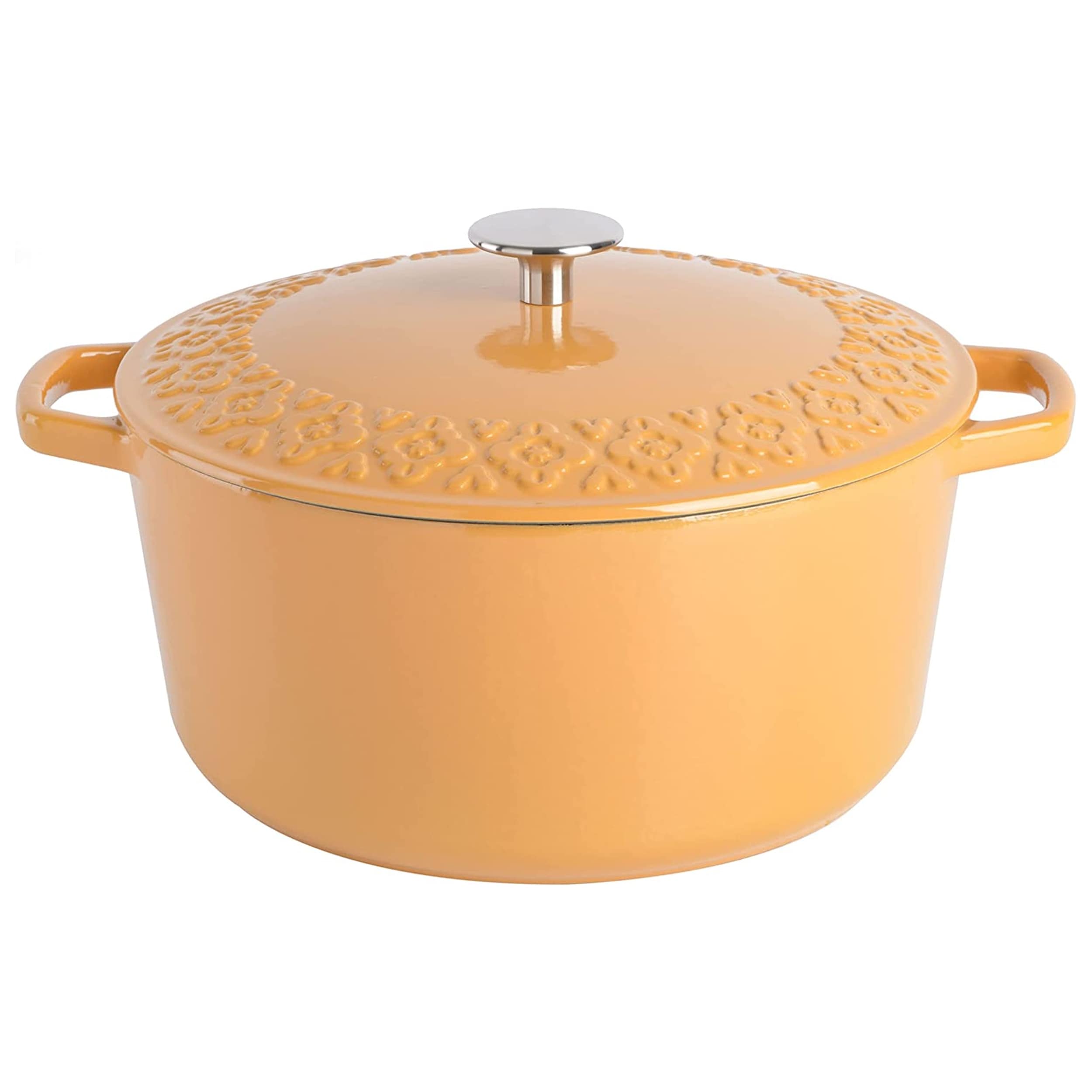 Spice By Tia Mowry Savory Saffron 6qt Enamel Cast Iron Dutch Oven w Lid