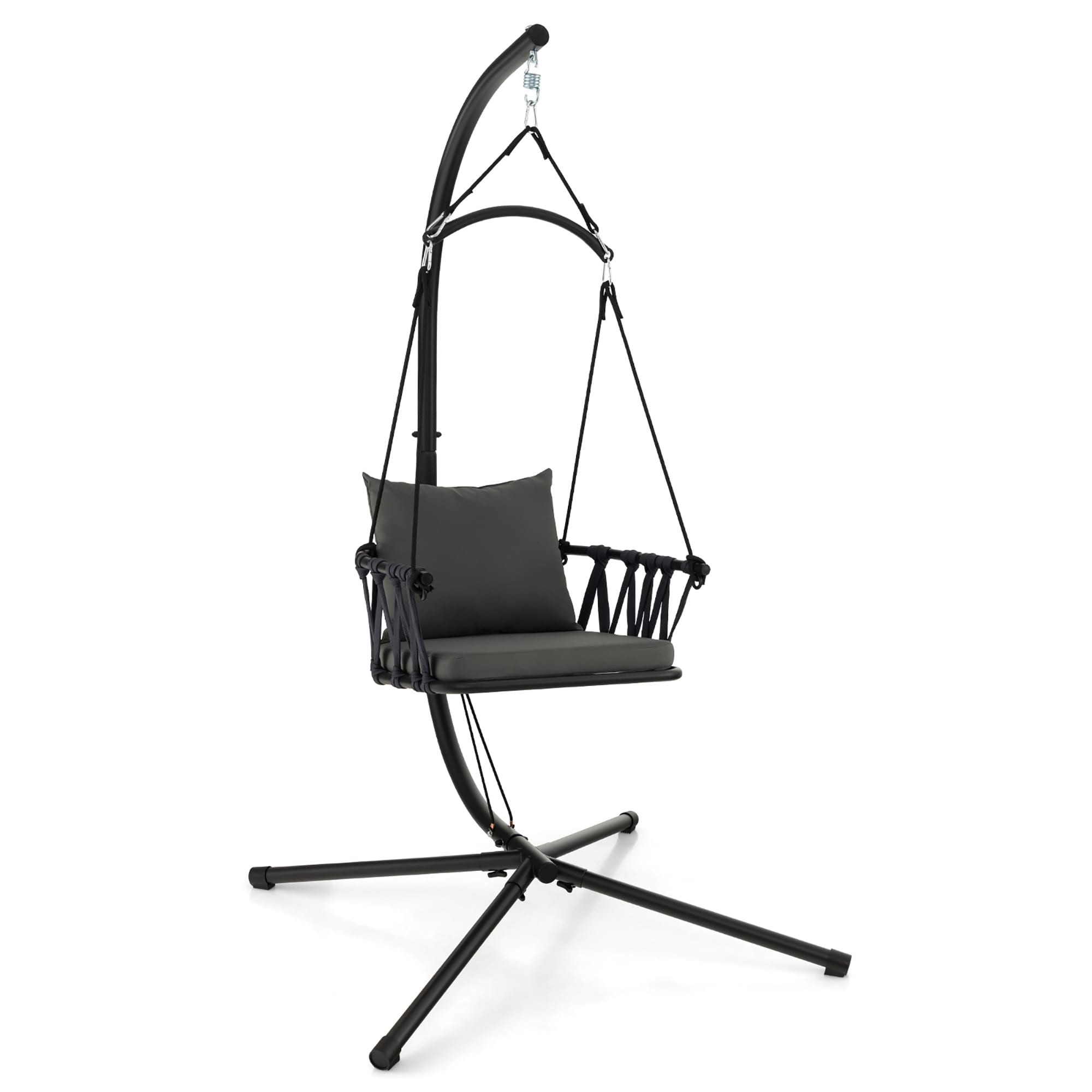 Gymax Swing Chair w/ Stand Patio Hanging Swing Chair w/ Comfortable