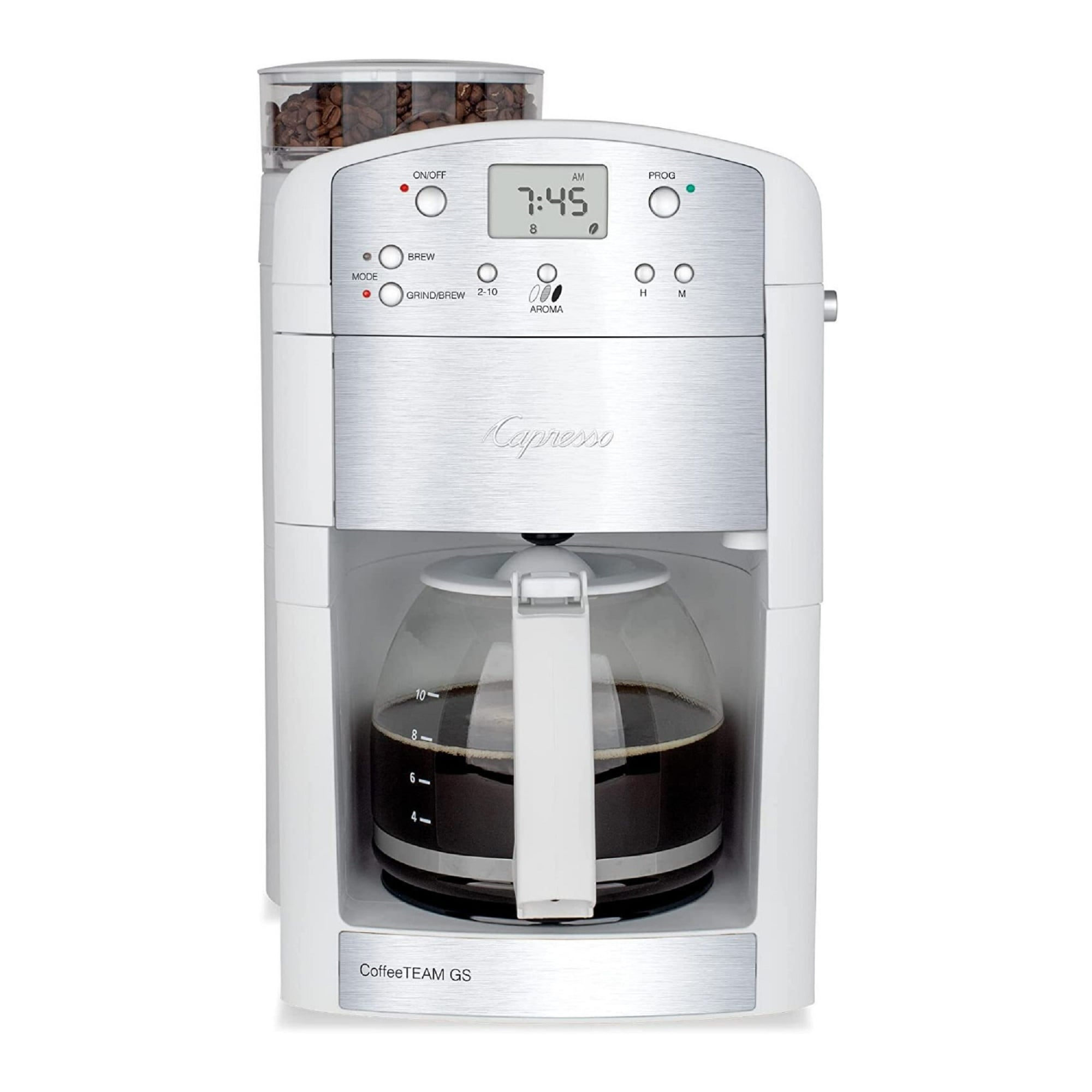 Capresso CoffeeTEAM GS Coffee Maker & Conical Grinder Combination The