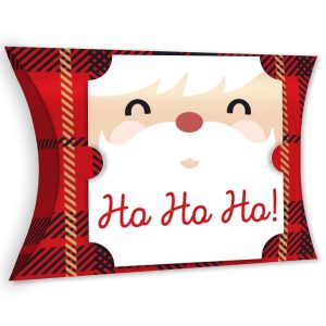 Big Dot of Happiness Jolly Santa Claus - Favor Gift Boxes - Christmas Party Large Pillow Boxes - Set of 12 - Red