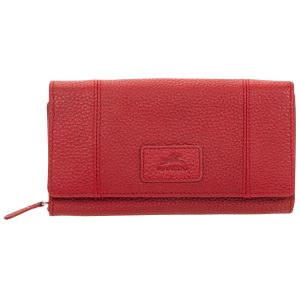 Mancini Women's Pebbled Collection Rfid Secure Mini Clutch Wallet - Red