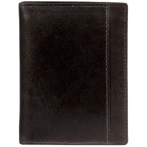 Mancini Casablanca Collection Men's Rfid Secure Center Unique Vertical Wing Wallet - Black