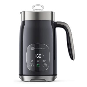 Maestri House Large Capacity Smart Adjustable Integrated Milk Frother Pot, Black - 2.43