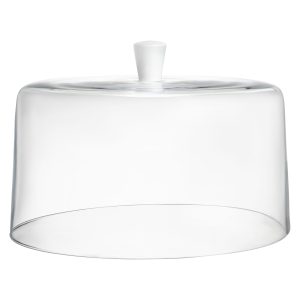 Majestic Gifts Inc. European Glass 11.5" Cake Dome w/ white knob