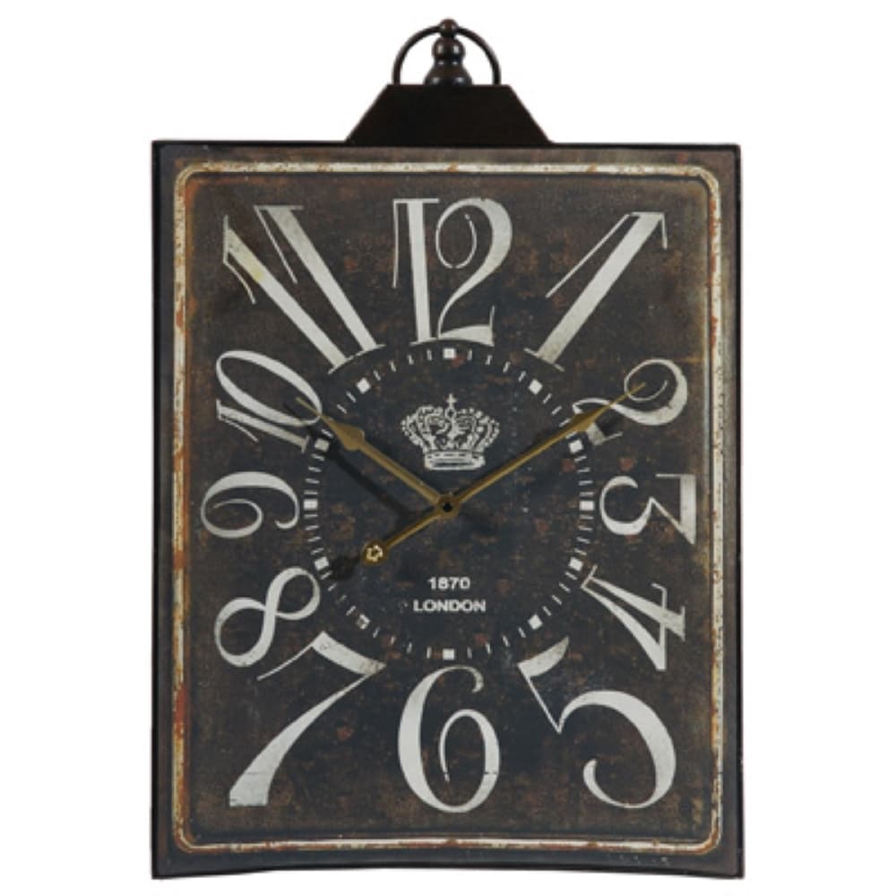 Decorative Rectangular Wall Clock 25.5" Black and White The WiC