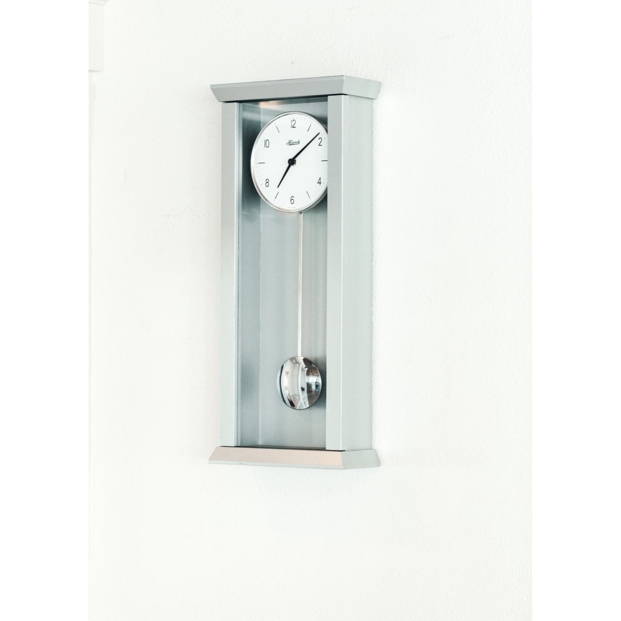 22.5" Gray and White Rectangular Pendulum Wall Clock The WiC Project