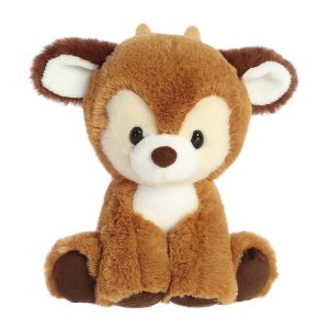 Aurora Small Dashing Reindeer Holiday Festive Plush Toy Brown 8" - Brown