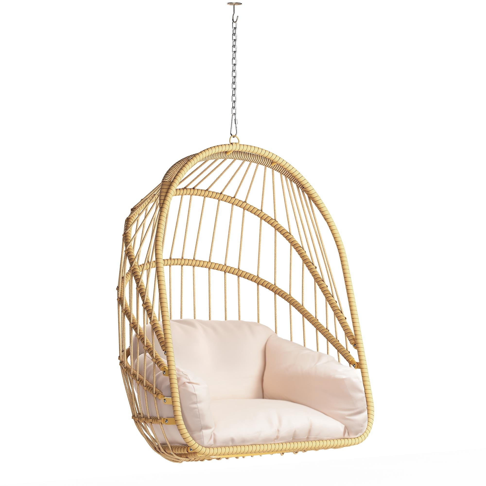 Moasis Outdoor/Indoor Wicker Hanging Chair Swing Egg Chair without