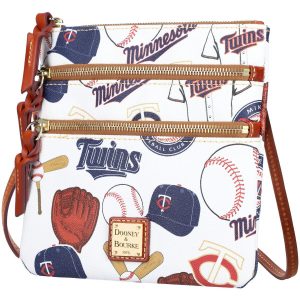 Women's Dooney & Bourke Minnesota Twins Game Day Triple-Zip Crossbody Purse - White