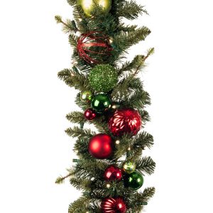 Village Lighting 9' Artificial Christmas Garland with Lights, Festive Holiday - Multi